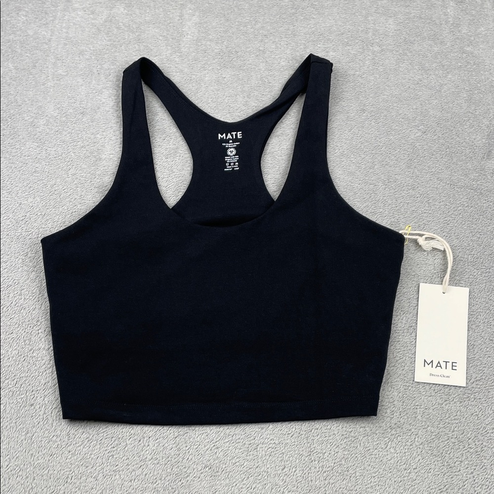 NEW‎ MATE The Label M Organic Cotton Stretch Racerback Tank Bra